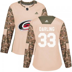 Scott Darling Carolina Hurricanes Women's Adidas Authentic Camo Veterans Day Practice Jersey