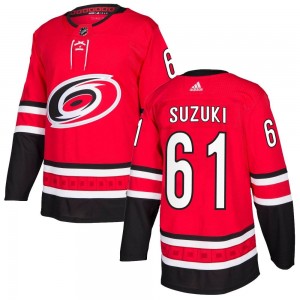 Ryan Suzuki Carolina Hurricanes Youth Adidas Authentic Red Home Jersey