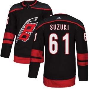 Ryan Suzuki Carolina Hurricanes Men's Adidas Authentic Black Alternate Jersey