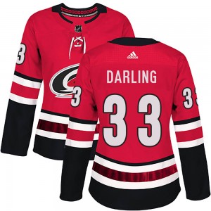 Scott Darling Carolina Hurricanes Women's Adidas Authentic Red Home Jersey
